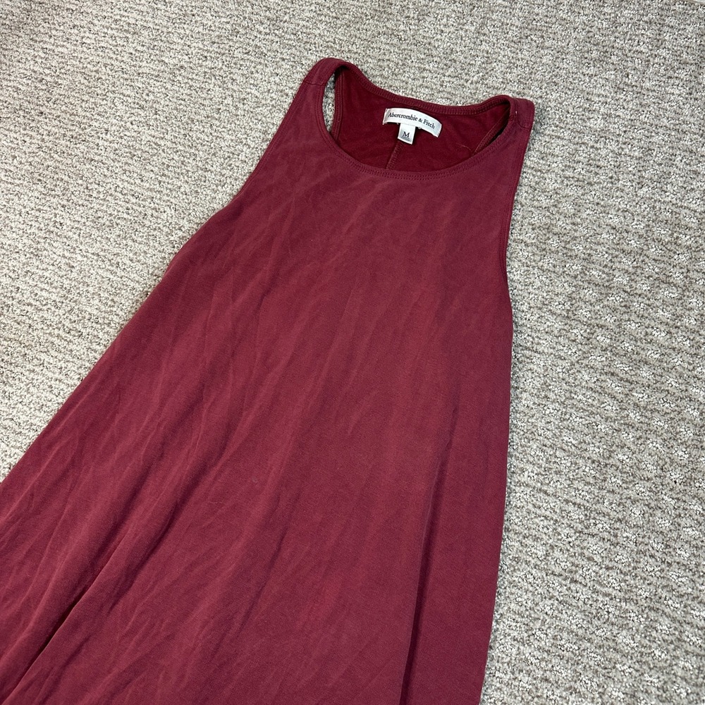 Abercrombie & Fitch Burgundy Sleeveless A-Line Mini Dress Womens Size M Maroon - Picture 2 of 8